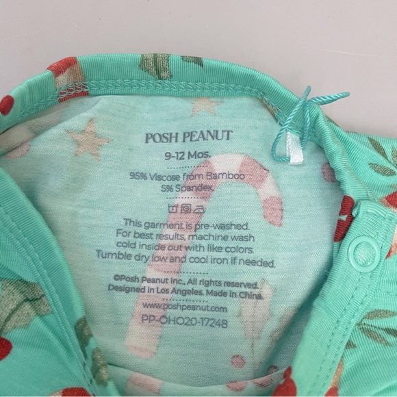 NWT- Posh Peanut Peppermint Long Sleeve Ruffled Romper 9-12 months - Picture 3 of 9